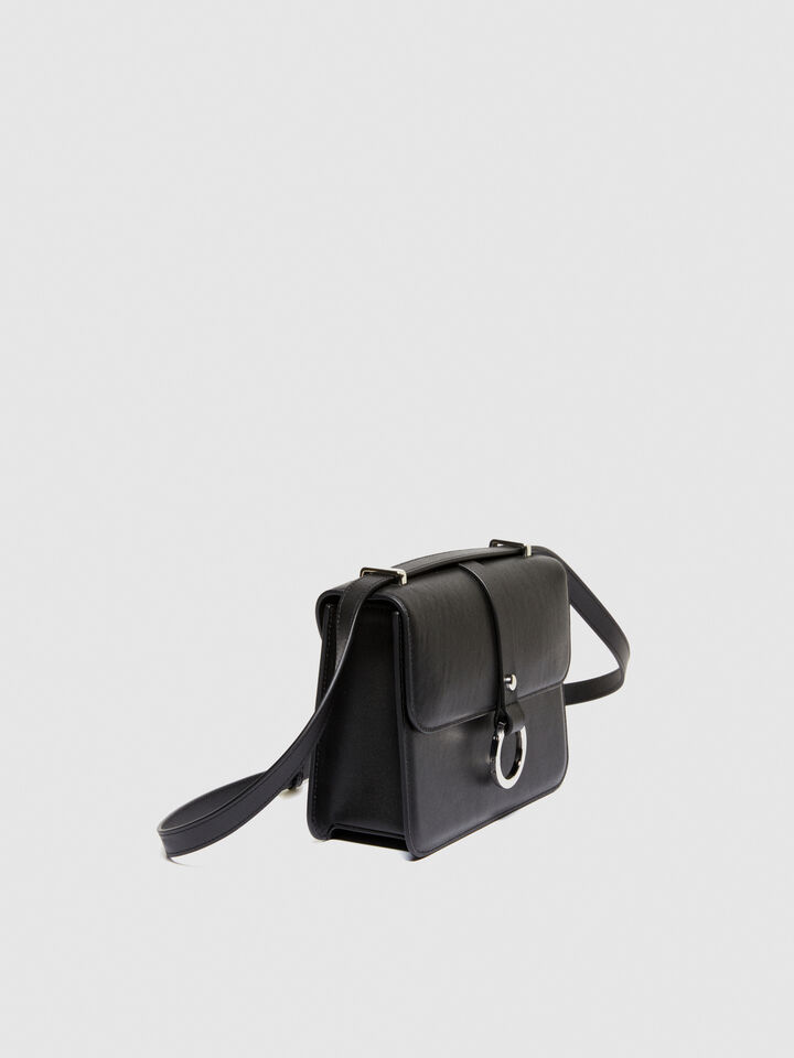 Medium leather crossbody bag - null - Black | Sisley image number 5